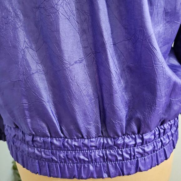 Adidas Purple Wind Breaker Athletic Purple Zip Up Jacket Size Medium - Picture 6 of 15